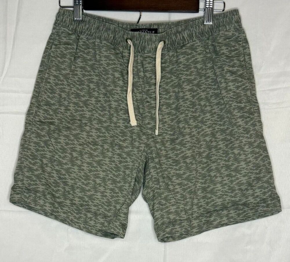 J.Crew Mercantile Flex Camo Print Drawstring Shorts Green Size S